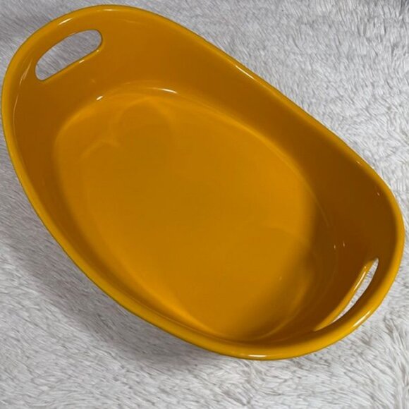 NWOT Rachael Ray Yellow 3qt Oval Handled Baking Dish - Picture 3 of 12